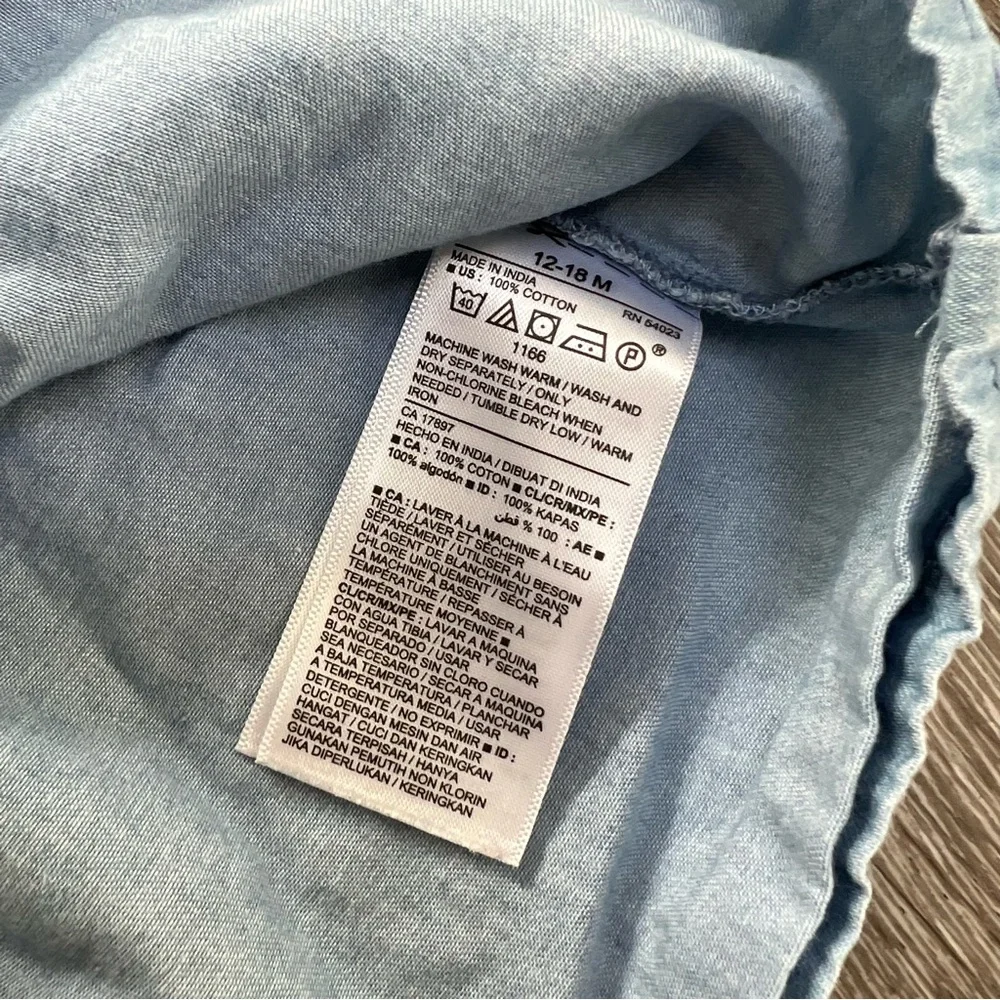 OLD NAVY DENIM CHAMBRAY BUTTON UP DRESS 12-18MO
